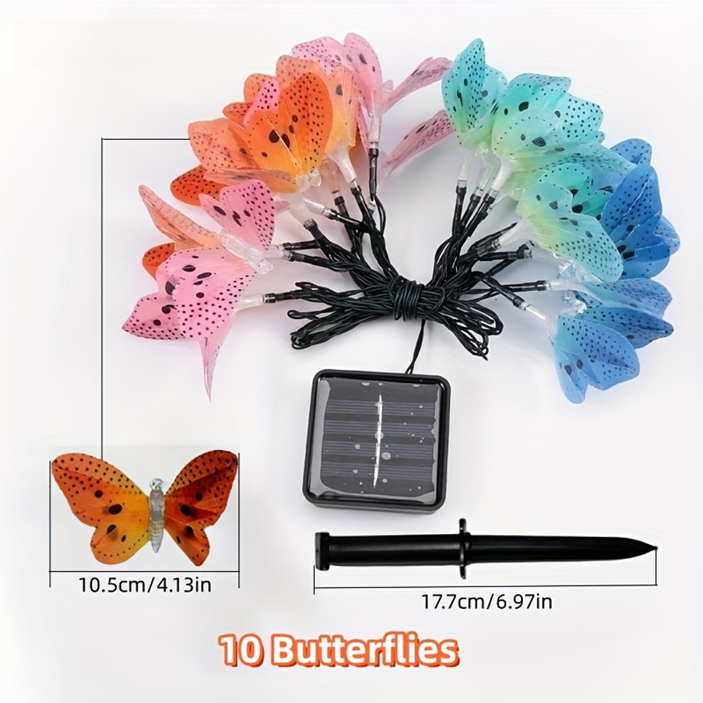 Solar Butterfly Lights Outdoor, Fiber Optic Garden Decoration, Waterproof Yard Wedding Path Light