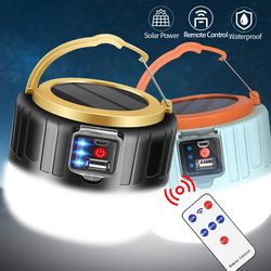 waterproof usb rechargeable solar led camping light bulb, long-lasting outdoor tent lamp, portable emergency lighting
