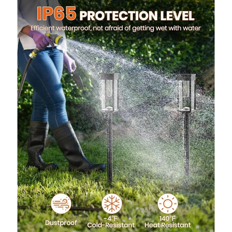 Solar Garden Lights Outdoor Waterproof Landscape Lighting For Patio Terrace Walkways Driveways In W 3