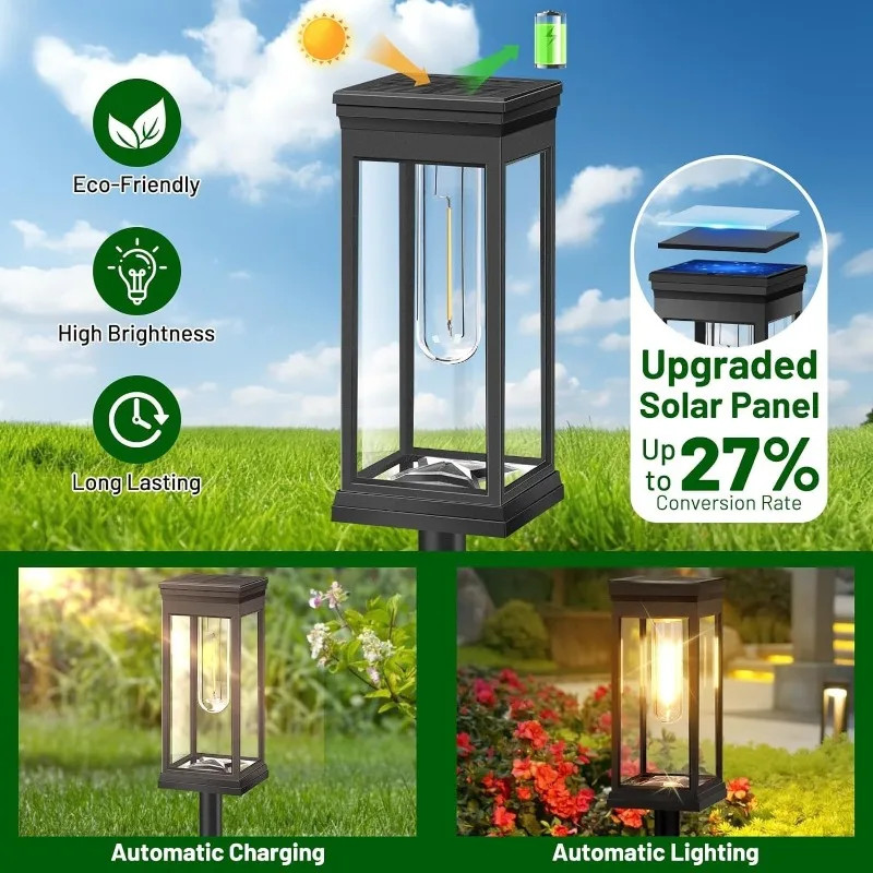 Solar Garden Lights Outdoor Waterproof Landscape Lighting For Patio Terrace Walkways Driveways In W 4