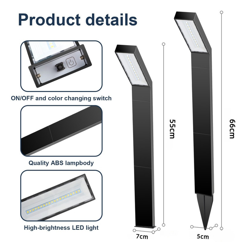 Solar Lights for Garden Outdoor, Solar Pathway Lights, Landscape Lamps for Lawn IP65 Waterproof