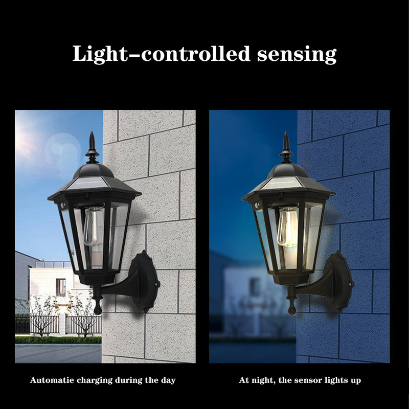 Outdoor Solar Flame Hanging Lantern Lights, IP65 Wall Mounted Lights, 3 Mode Solar Lamp for Patio Fence Garden Decor