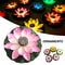 Solar Powered Artificial Floating Lotus Night Lights LED Garden Pool Lantern Energy Saving Lamp For 0