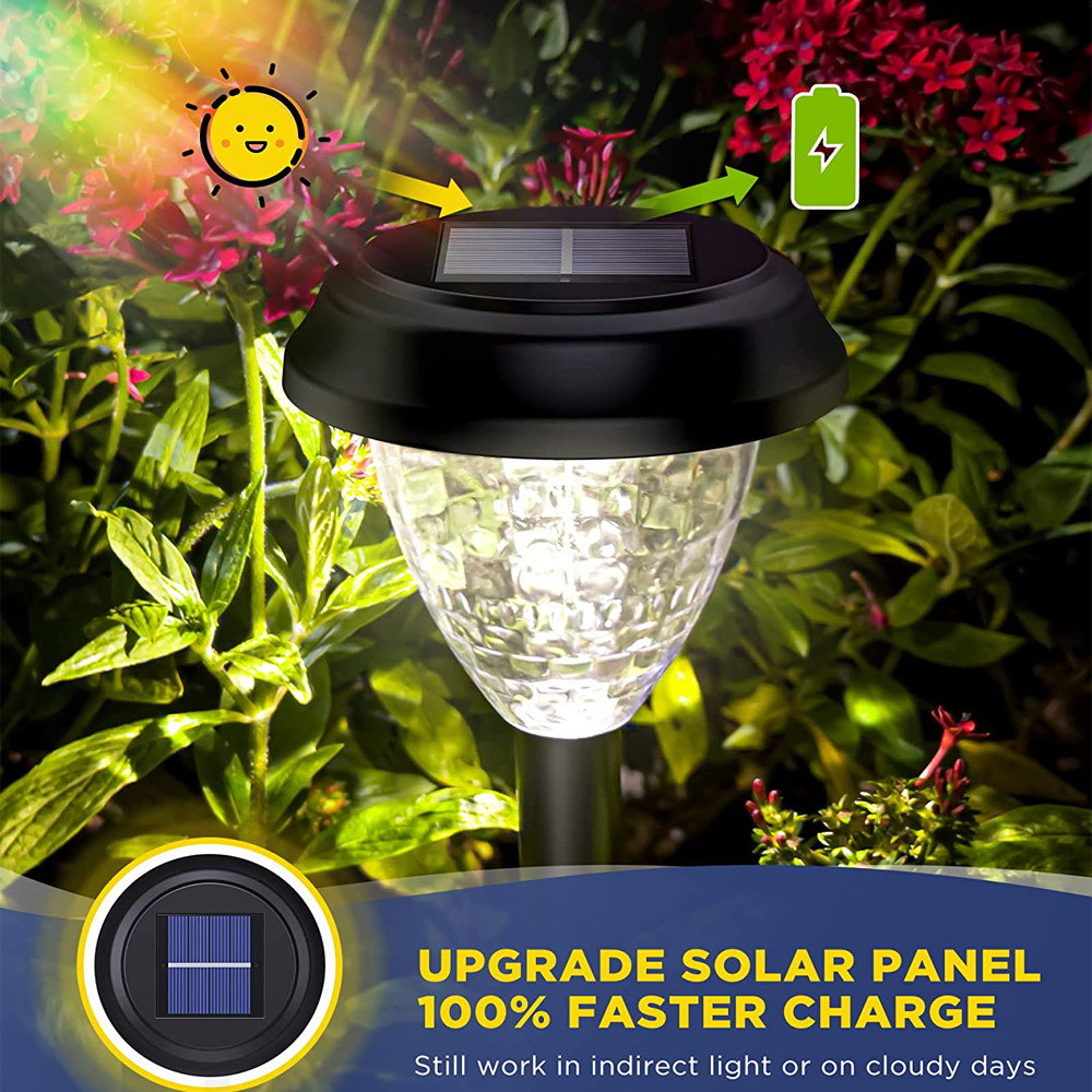 Super Bright Solar Lights Outdoor Waterproof, Solar Powered Pathway Lights 10 Pack, Garden LED Landscape Decorative Ligh