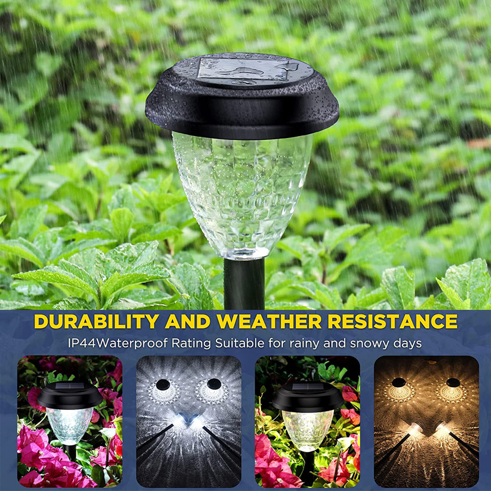 Super Bright Solar Lights Outdoor Waterproof, Solar Powered Pathway Lights 10 Pack, Garden LED Landscape Decorative Ligh