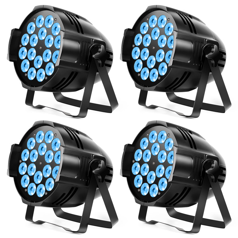 Uking RGB 4in1 18 LED Par Stage Light DMX 512 Control, Flat Uplights, Party DJ Disco Christmas Lighting