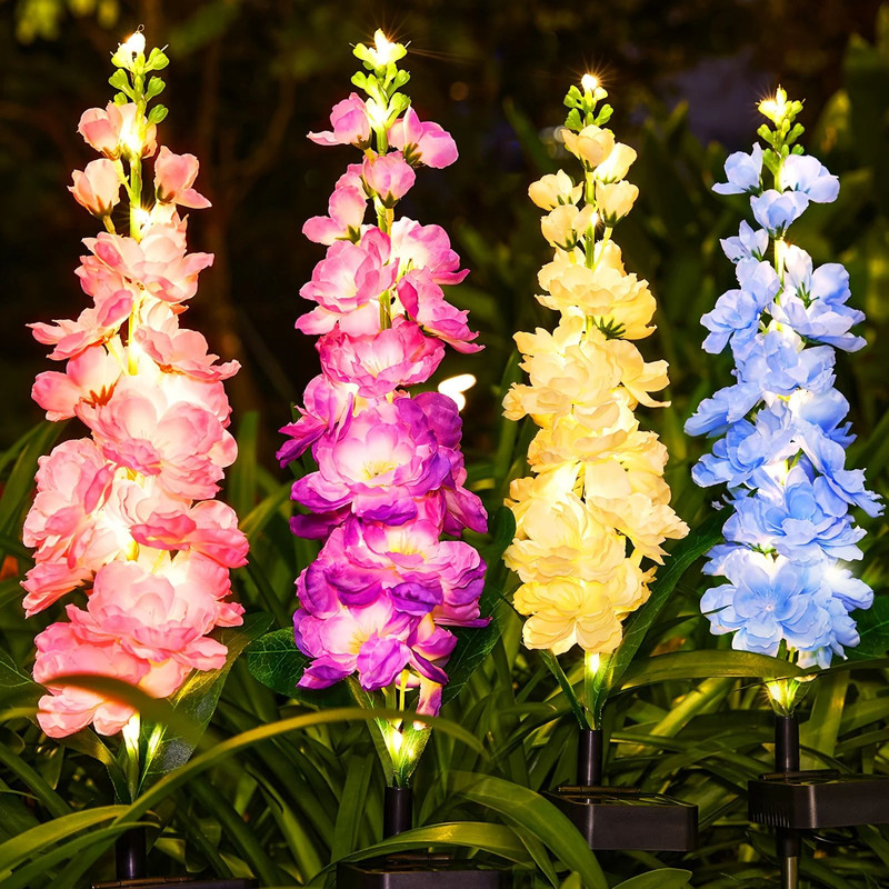 Solar Lights For Outside With 36 LEDs 4 Pack Outdoor Solar Flowers Lights Upgraded Solar Garden Lig 0