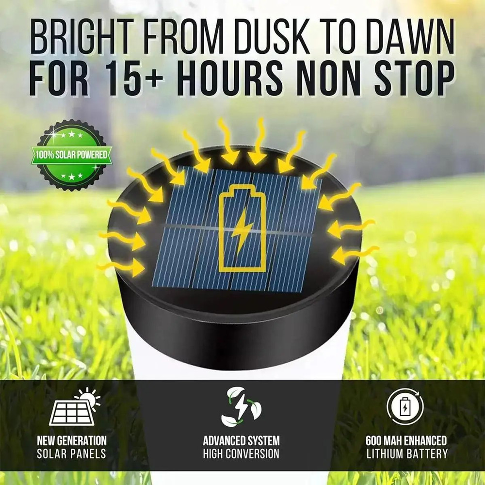 Outdoor Waterproof Cylindrical Garden Solar Light Solar Powered Dusk To Dawn Street Lights Cool Whi 2