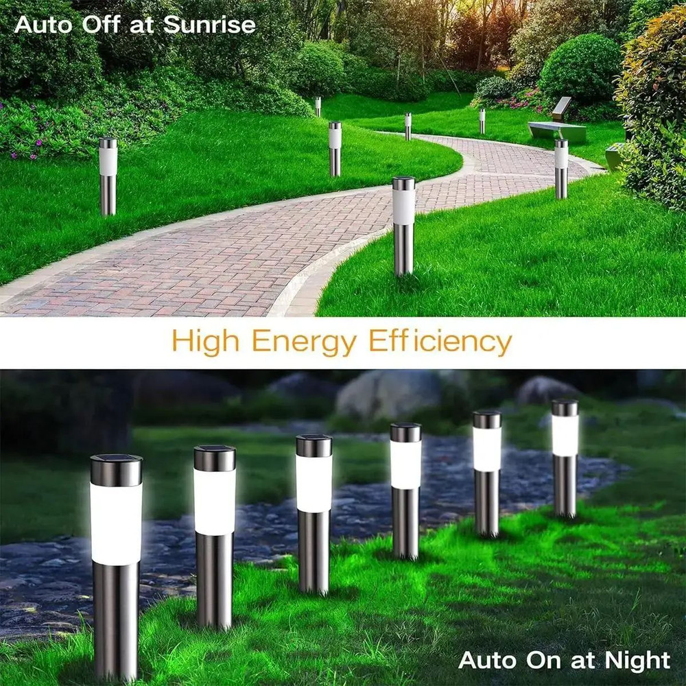 Outdoor Waterproof Cylindrical Garden Solar Light Solar Powered Dusk To Dawn Street Lights Cool Whi 3