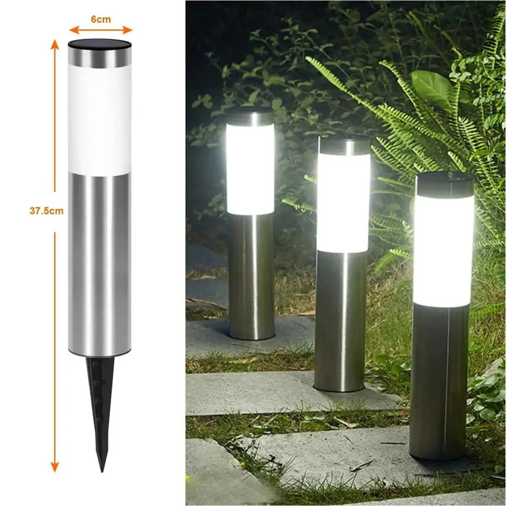 Outdoor Waterproof Cylindrical Garden Solar Light Solar Powered Dusk To Dawn Street Lights Cool Whi 8