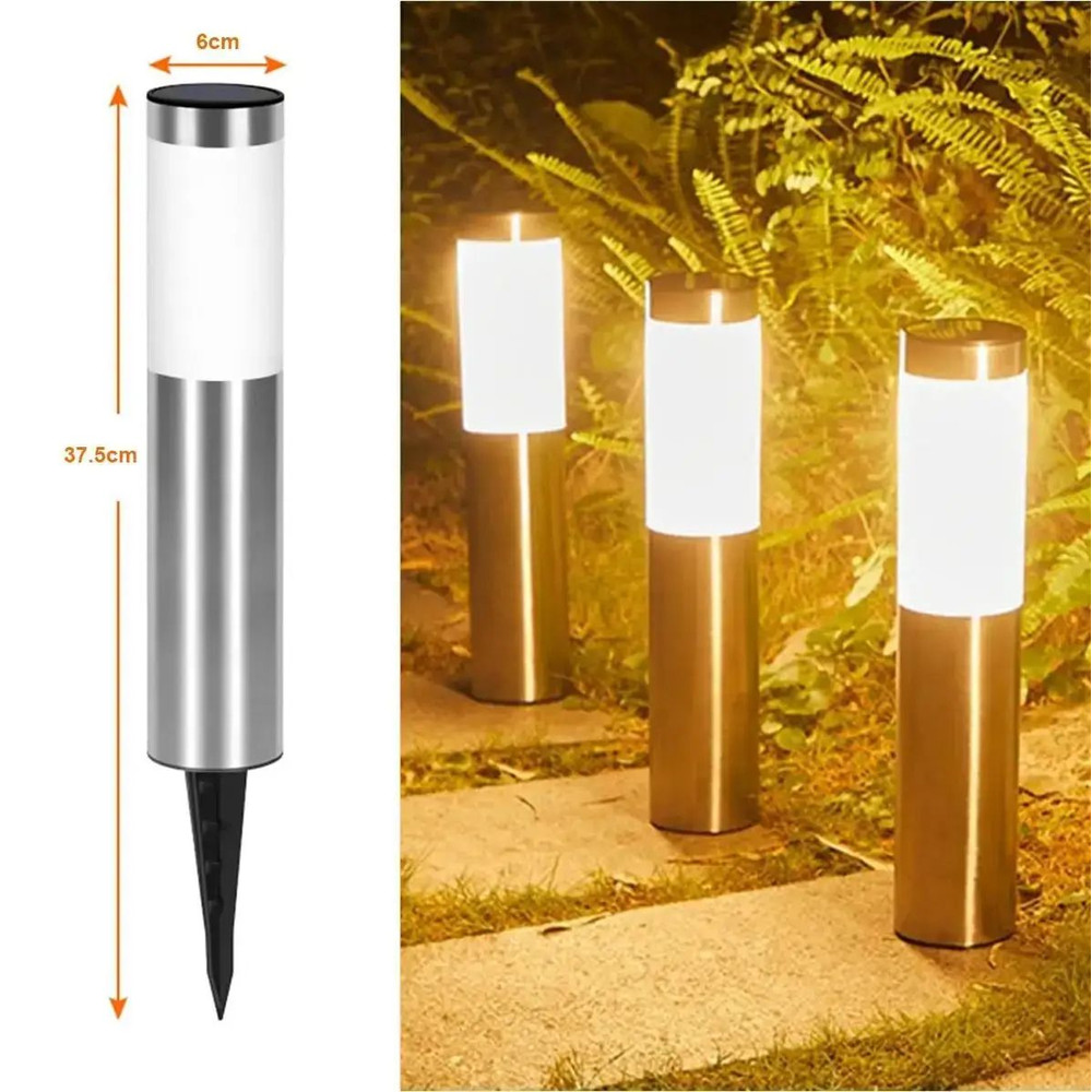 Outdoor Waterproof Cylindrical Garden Solar Light Solar Powered Dusk To Dawn Street Lights Cool Whi 9
