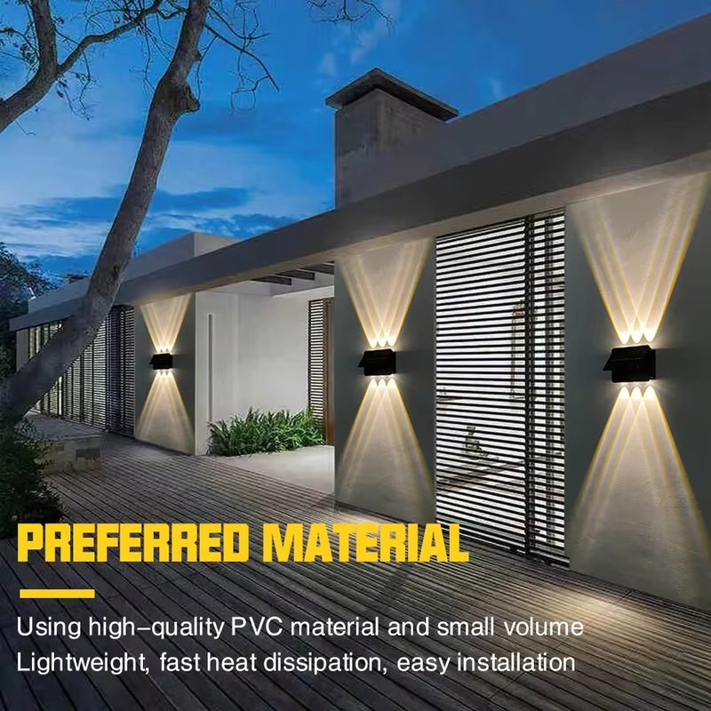 Waterproof Outdoor Solar Wall Light LED Solar Spotlight Warm White Light For Garden Yard Patio Gara 1