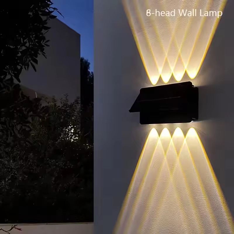 Waterproof Outdoor Solar Wall Light LED Solar Spotlight Warm White Light For Garden Yard Patio Gara 8