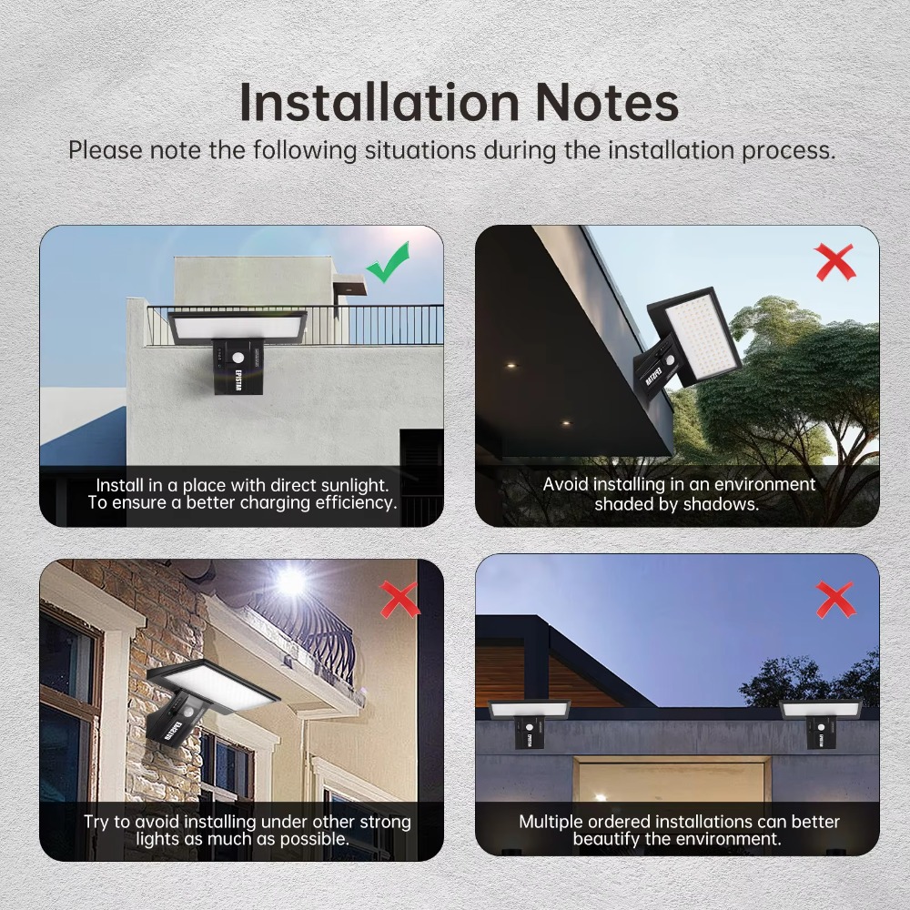 LED Solar Motion Sensor Outdoor Lights Waterproof Security Flood Light 3 Colors 4 Modes For Yard Pa 3