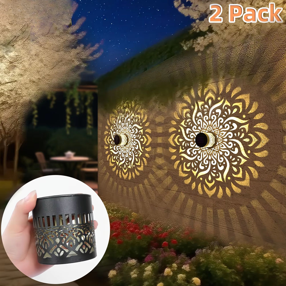 Solar Wall Lights IP65 Metal Outdoor, Wall Theme Fence Lights Garden, Backyard Decoration Outdoor Front Door Lantern