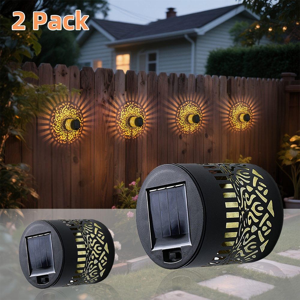 Solar Wall Lights IP65 Metal Outdoor, Wall Theme Fence Lights Garden, Backyard Decoration Outdoor Front Door Lantern