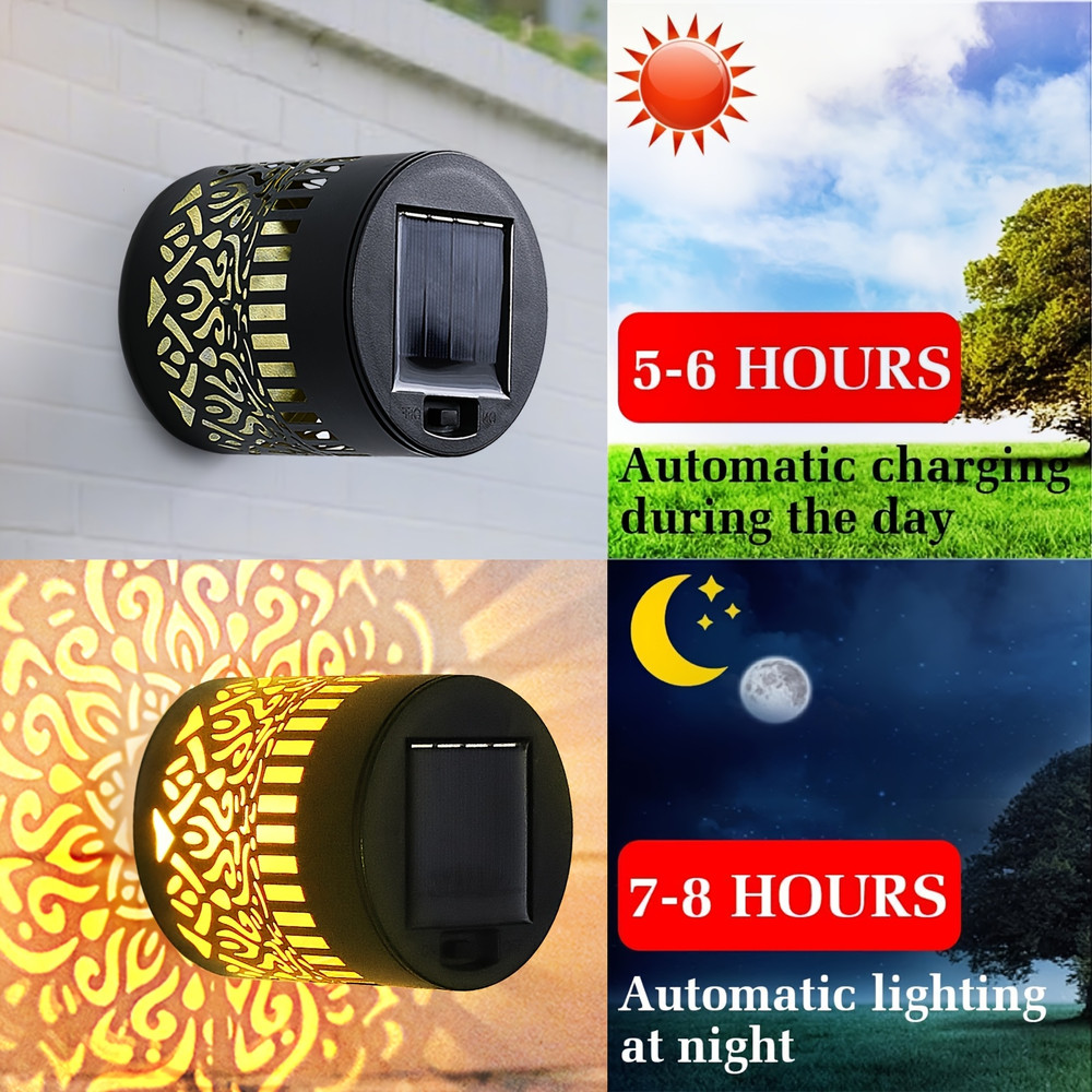 Solar Wall Lights IP65 Metal Outdoor, Wall Theme Fence Lights Garden, Backyard Decoration Outdoor Front Door Lantern