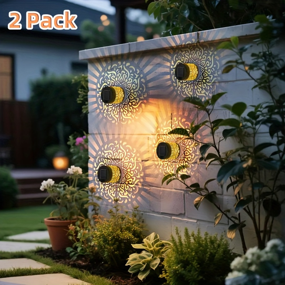 Solar Wall Lights IP65 Metal Outdoor, Wall Theme Fence Lights Garden, Backyard Decoration Outdoor Front Door Lantern