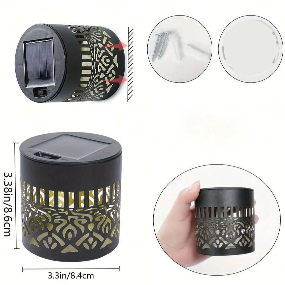 Solar Wall Lights IP65 Metal Outdoor, Wall Theme Fence Lights Garden, Backyard Decoration Outdoor Front Door Lantern