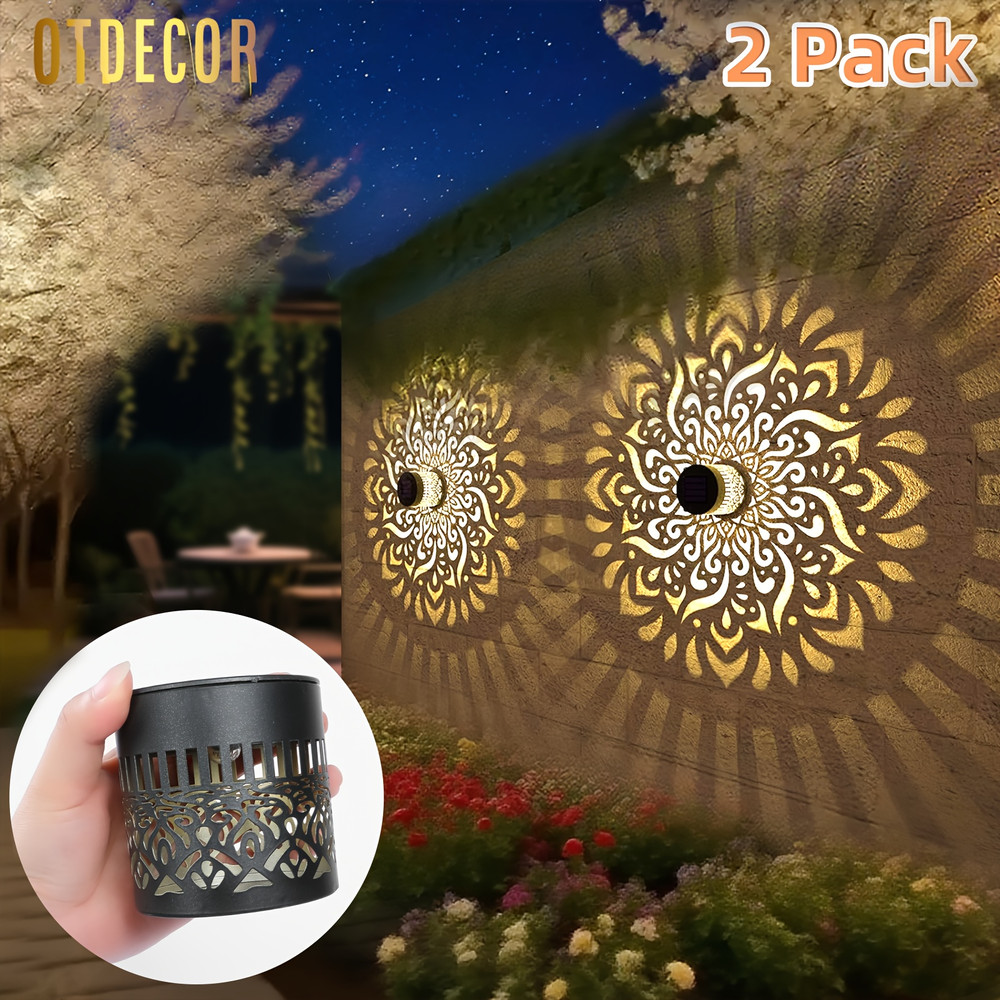 Solar Wall Lights IP65 Metal Outdoor, Wall Theme Fence Lights Garden, Backyard Decoration Outdoor Front Door Lantern