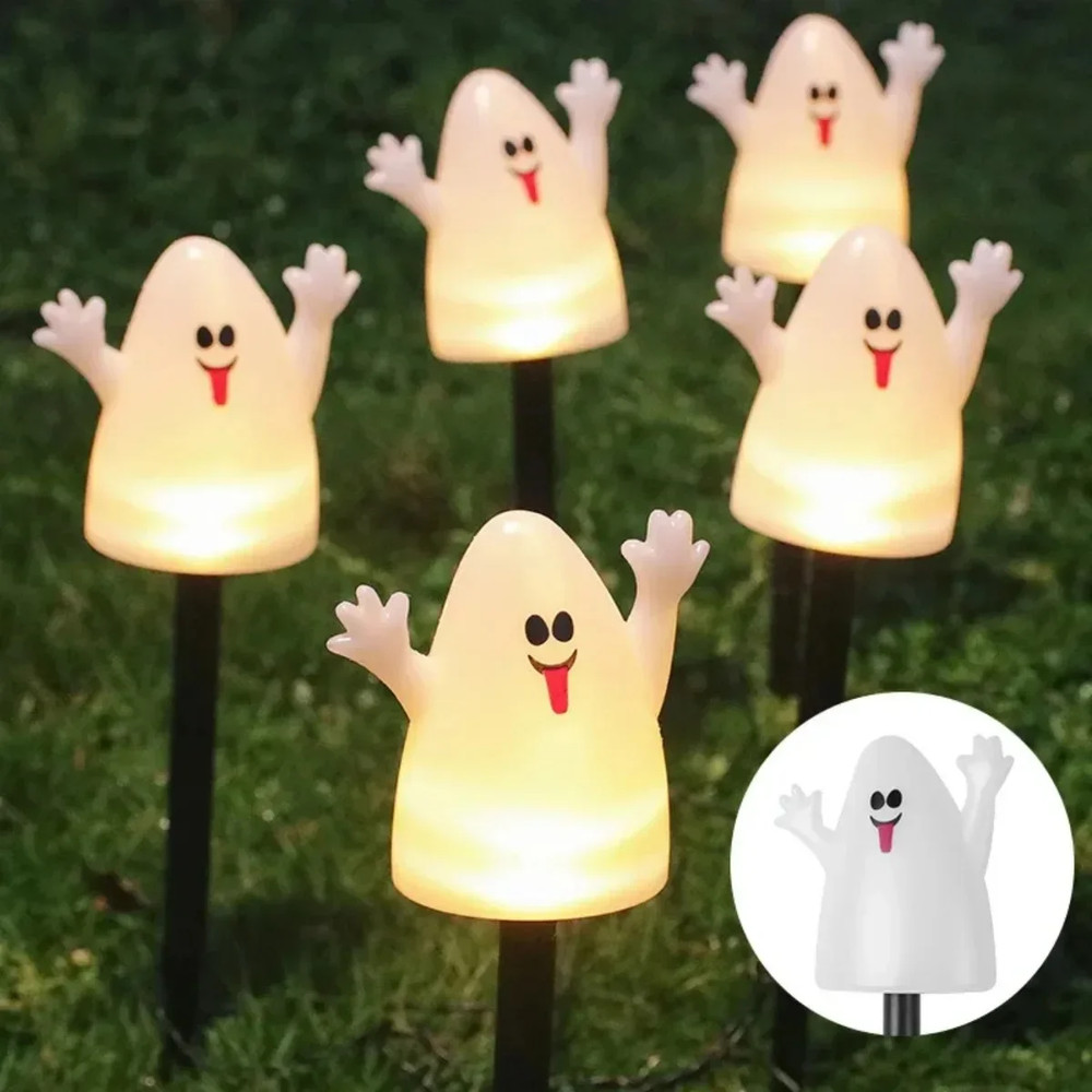 Halloween Decorative Torch Outdoor Solar Lights Pumpkin Lamp Waterproof Floor Mounted Lawn Garden C 3
