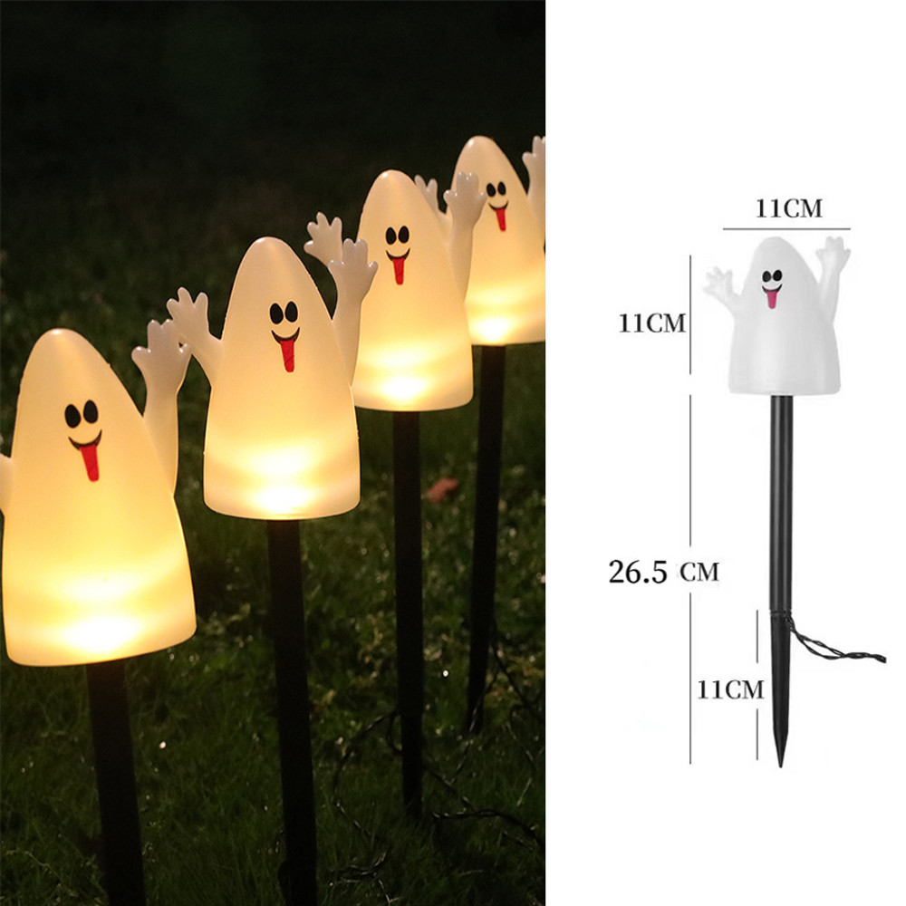 Halloween Decorative Torch Outdoor Solar Lights Pumpkin Lamp Waterproof Floor Mounted Lawn Garden C 7