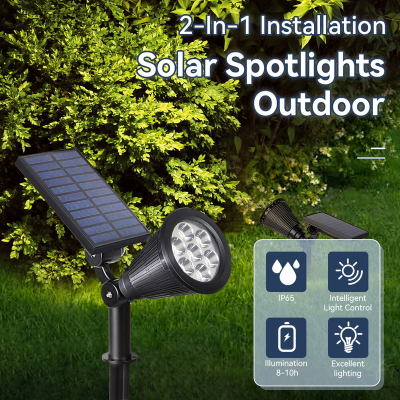 Waterproof Outdoor Solar Lights for Garden Patio, Walkway Lawn LED Lamp, Energy Saving Spotlight Yard Lantern Decoration