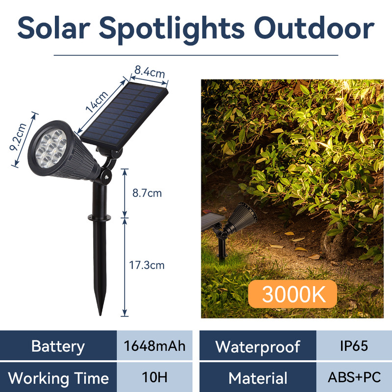 Waterproof Outdoor Solar Lights for Garden Patio, Walkway Lawn LED Lamp, Energy Saving Spotlight Yard Lantern Decoration