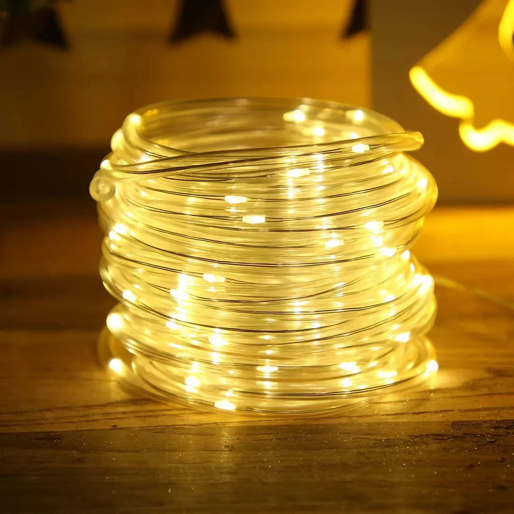 Waterproof Outdoor Solar Rope Led Light Garden Xmas Decoration Tube Fairy Strip String Lights 5