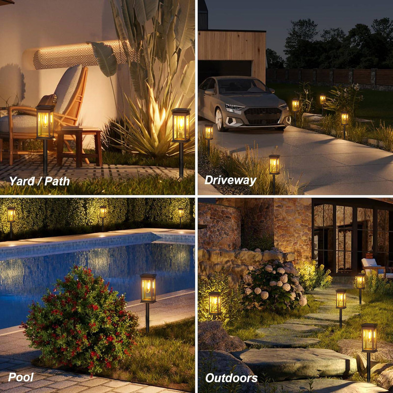 Solar Lights Upgraded 2700K Warm White Super Bright 12Hrs Waterproof For Yard Garden Patio Path Lig 5