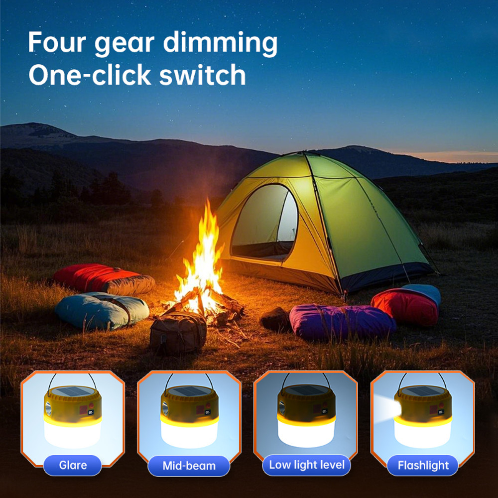 Ultra Long Endurance LED Portable Lantern, Outdoors Solar Powered Emergency Tent Lamp, Power Bank Night Light for Camp