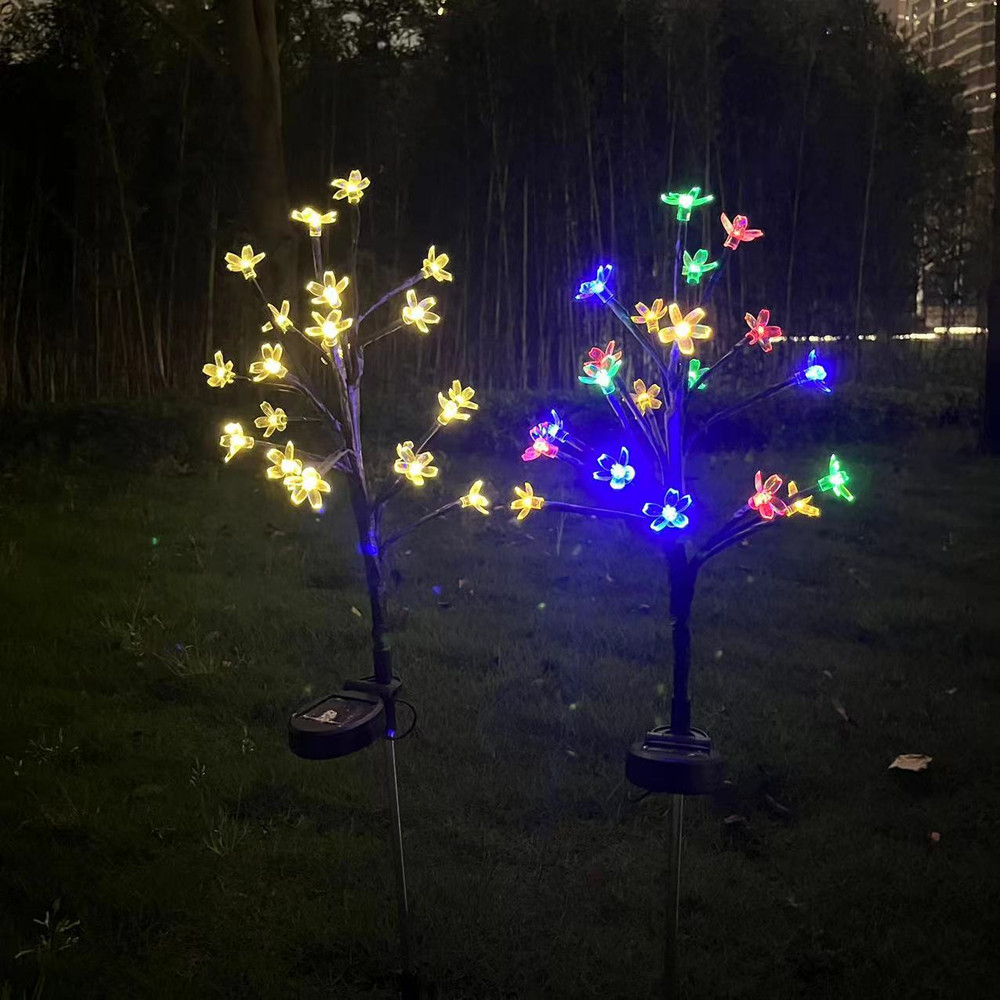 Solar Cherry Blossom Lights Garden Lights, Outdoor Lawn Lights Patio Decoration, Ambient Garden Aisle Landscape