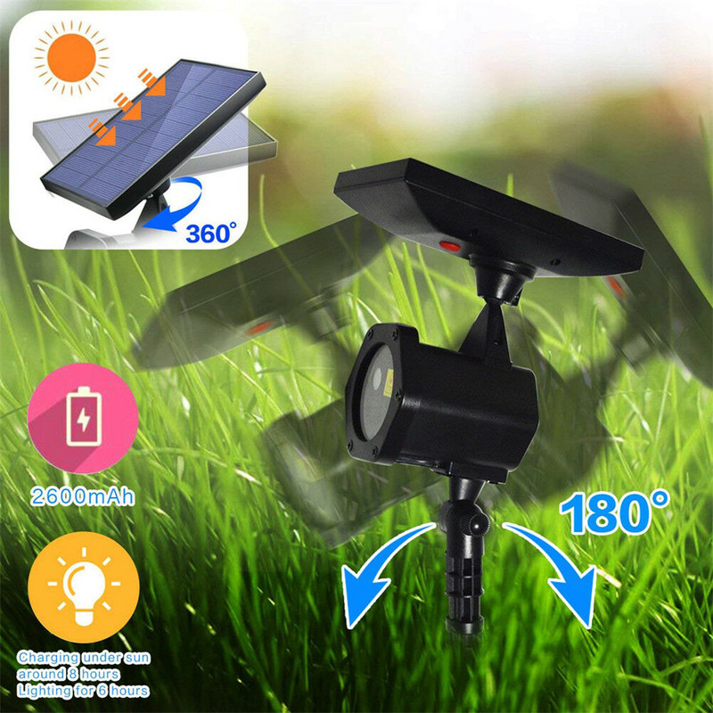 Solar USB Outdoor Waterproof Lawn Light, Laser Light Holiday Lamps, Long Standby Garden Path Landscape Lighting