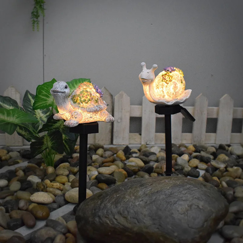 Modern Garden Decoration Snail Outdoor, Solar New Magnesium Oxide Resin Light, Waterproof Garden Plug Landscape Lighting