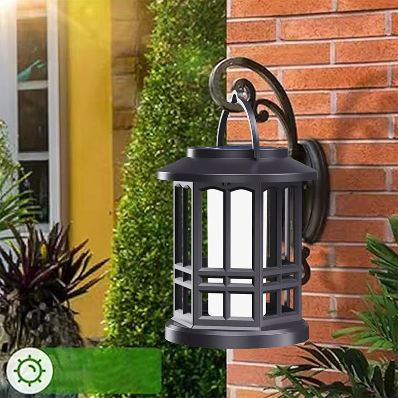 Outdoor Upgraded Flashing Flame Solar Lantern, IP65 Waterproof Wall Lamp, Garden Landscape Light, Garden Decor