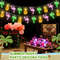 Battery Operated LED Flamingo Pineapple Palm Tree String Lights, Tropical Beach Hawaiian Fairy Atmosphere Lights