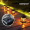 LED Vintage Flickering Hanging Lantern, Outdoor Solar Lamp, Candle Bright Pathway Decoration, Waterproof Garden Light