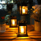 LED Vintage Flickering Hanging Lantern, Outdoor Solar Lamp, Candle Bright Pathway Decoration, Waterproof Garden Light