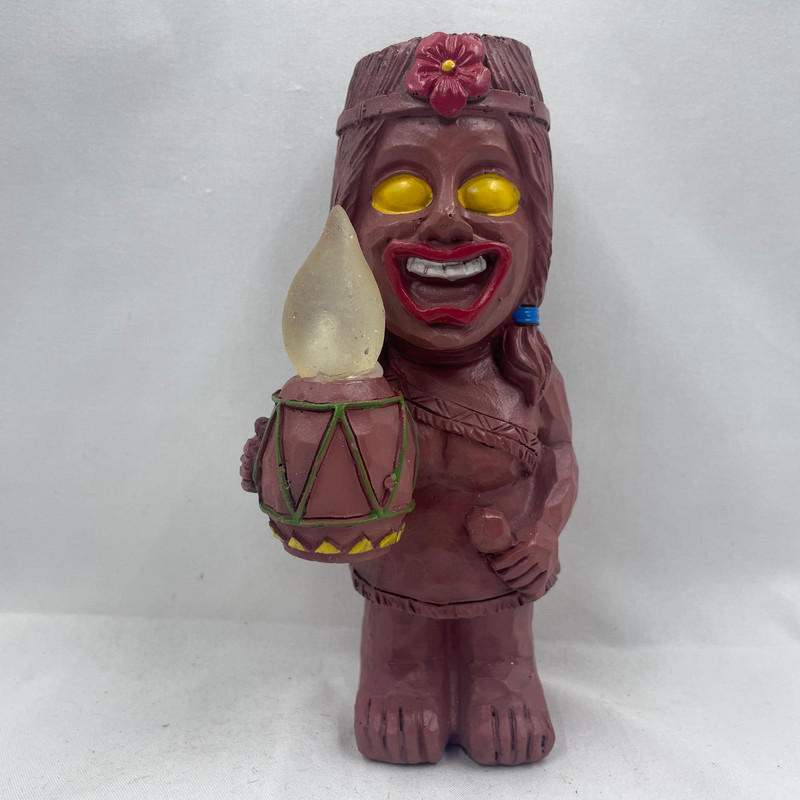 Solar Tiki Lights Outdoor Statues Backyard, Tiki Totem Decor for Hawaiian Party, Tropical Garden Patio Decor