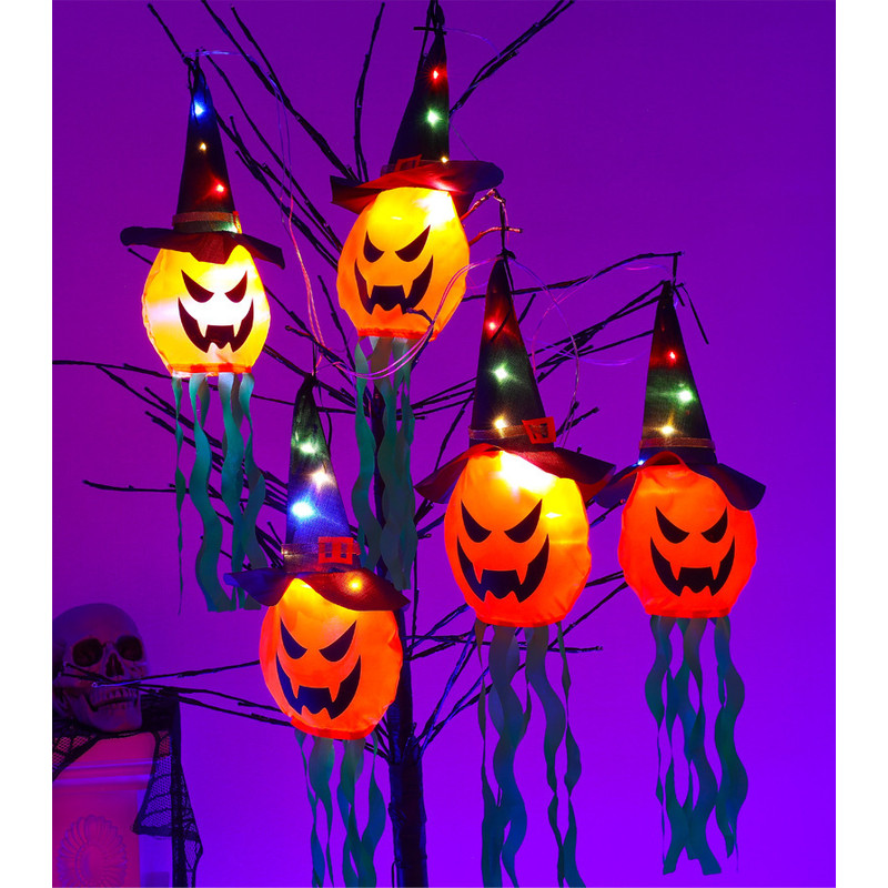 LED Halloween Pumpkin, Outdoor Light Battery Power, Horror Grimace Glowing, Ghost Skeleton Party Props, Decoration Set