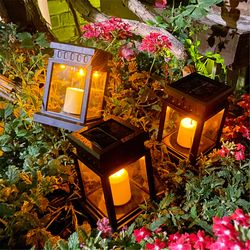 decorative solar palace lantern outdoor solar lights hanging candle lamp for lawn, garden, floor & landscape atmosphere