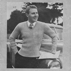 Knitting Pattern Mens Cardigans Pullovers and Vests Patons Knitting Book 361 Vintage