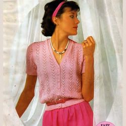 Knitting Pattern for Womens Patons 681 Springtime Vintage