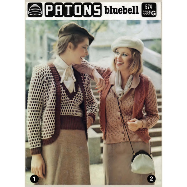Knitting Pattern for Womens Patons 574 Bluebell Vintage.jpg