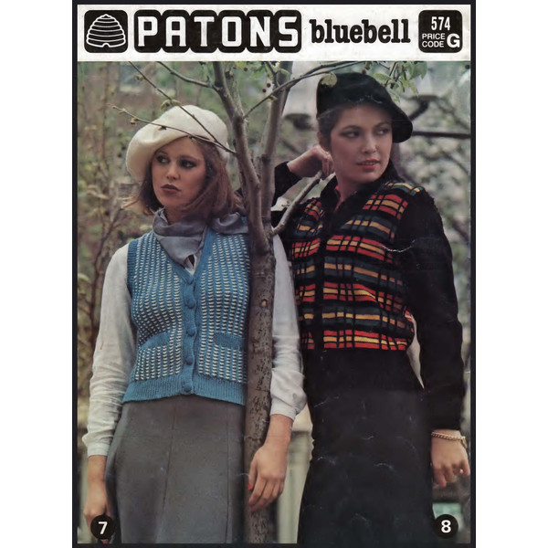 Knitting Pattern for Womens Patons 574 Bluebell Vintage (4).jpg
