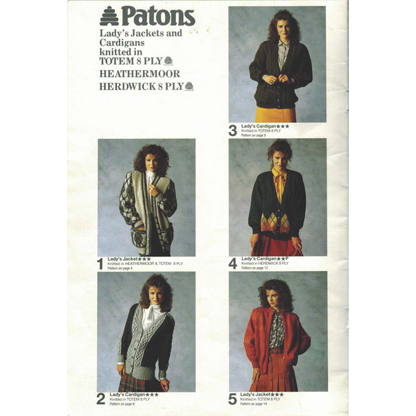 Knitting Pattern for Womens Jackets Cardigans Patons Book 842 Vintage (2).jpg
