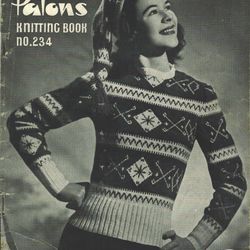 Knitting Pattern for Adults Jumpers Cardigans Patons Knitting Book No. 234 Vintage