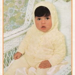 Knitting and Crochet Pattern for Baby Jumper Jacket Dress Patons 416 Vintage
