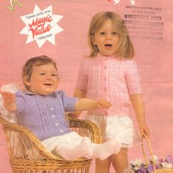 Vintage Knitting Pattern for Baby Cardigans Patons 7282