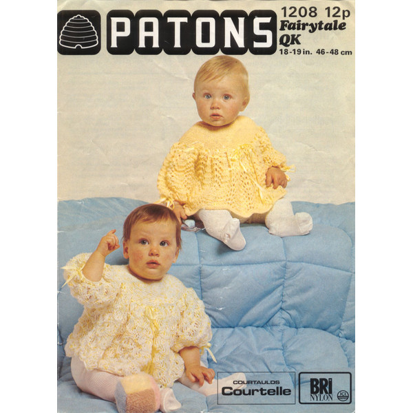 Vintage Knitting Pattern for Baby Patons 1208 Angel Cookie.jpg